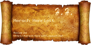 Hersch Henriett névjegykártya